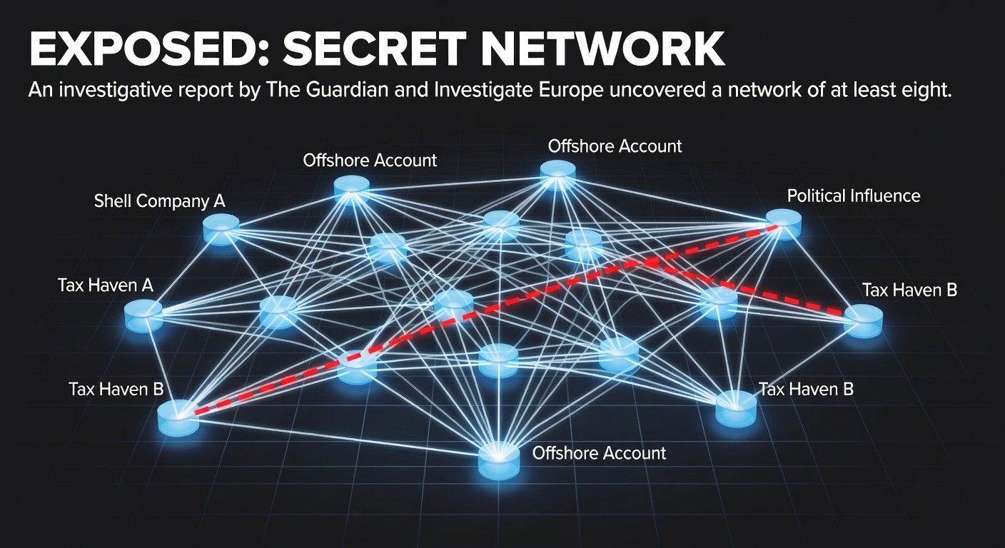 Graphic showing interconnected nodes representing Curaçao, Georgia, and UK with arrows indicating fund flows and bypassed safeguards in an illegal gambling network