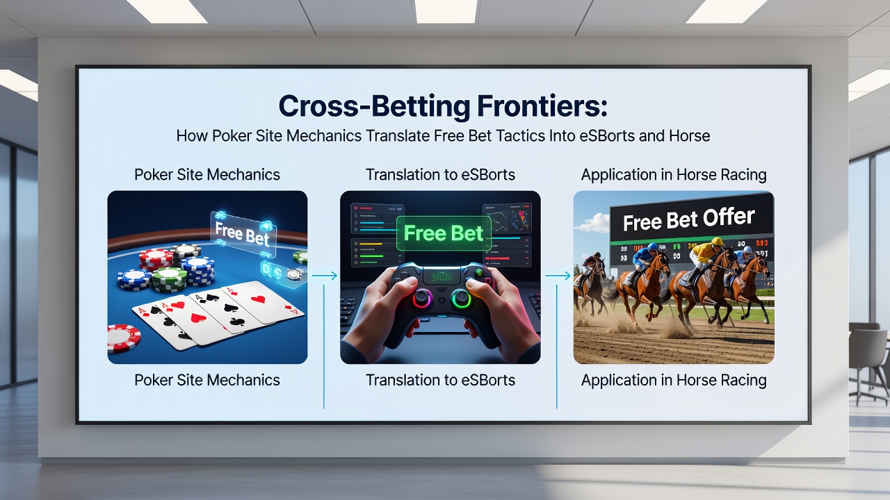 Esports betting terminal next to horse racing odds display illustrating cross-platform value plays