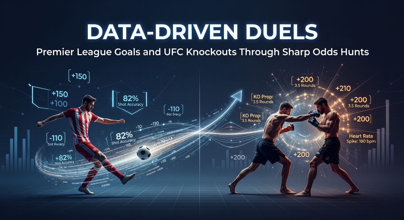 Premier League match action showing a goal celebration alongside UFC fighters in intense striking exchange