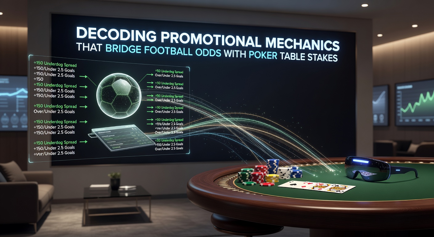 Diagram of promotional flow from football odds selection through verification steps to poker table stake allocation
