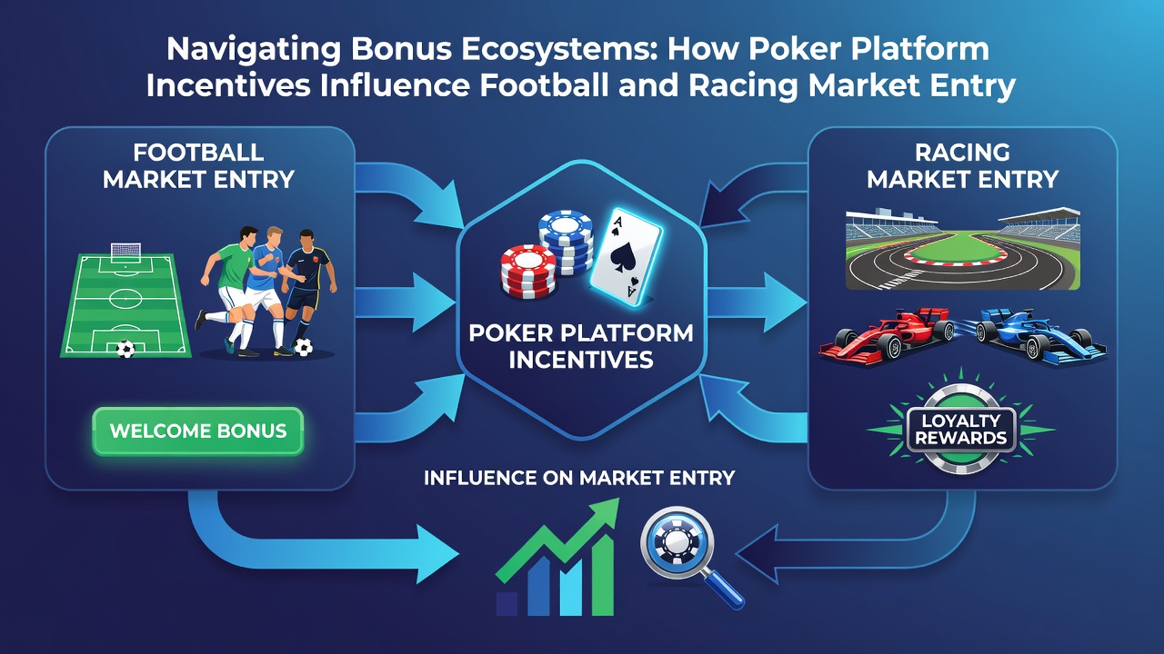 Data visualization of player migration from poker incentives into football and racing markets