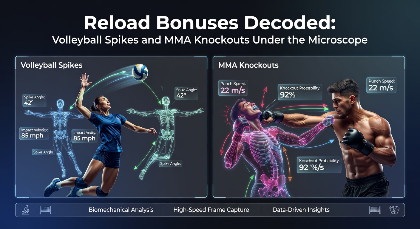 Explosive MMA knockout moment in the octagon, capturing the raw power and betting excitement amplified by strategic reload bonus use